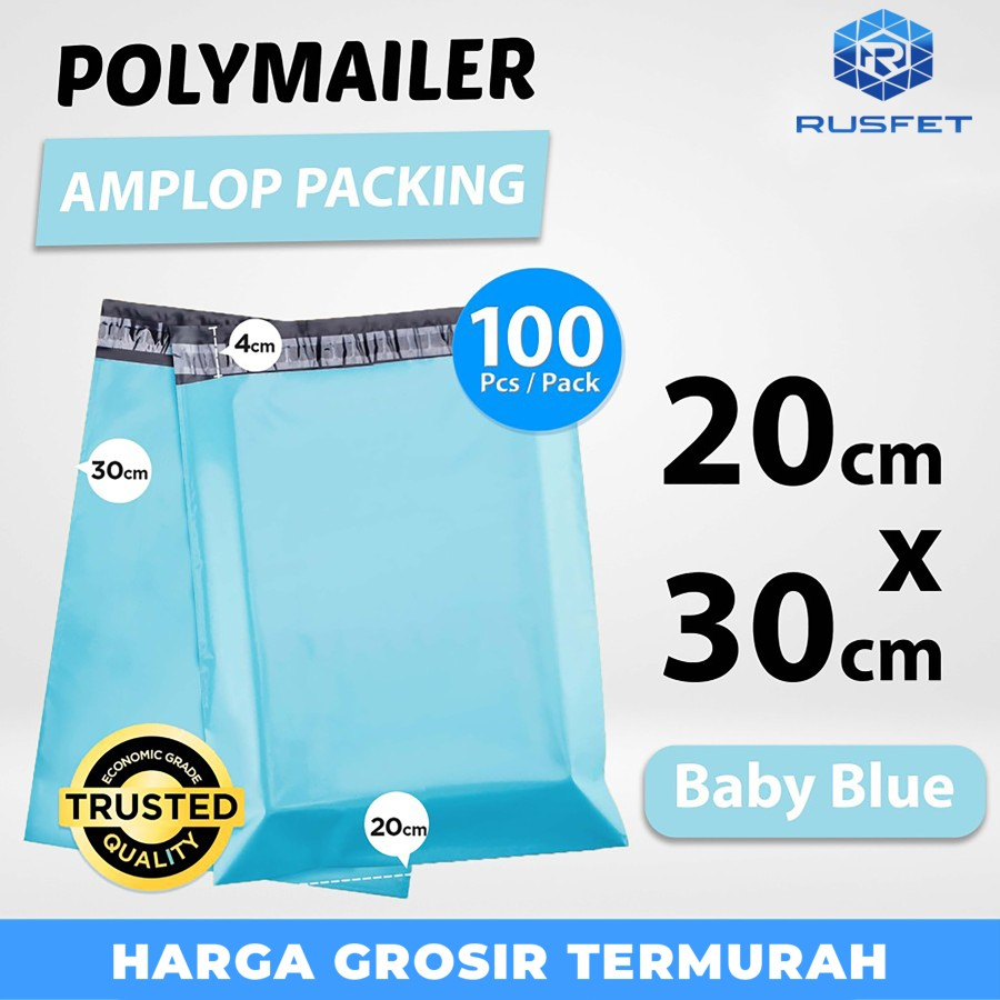 

Polymailer Pack TOSCA 20cm x 30cm Amplop Plastik Packing Olshop Ekonom