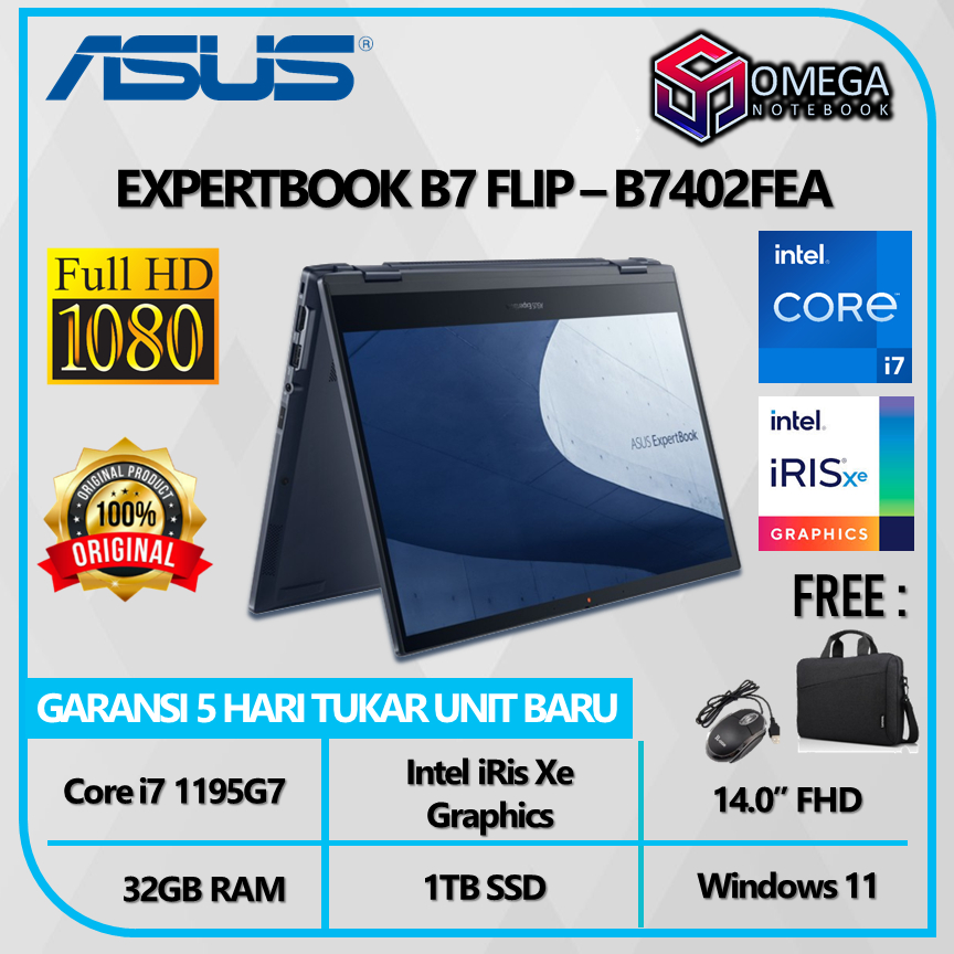 ASUS Expertbook B7 Flip B7402FEA i7 1195G7 32GB 1TB SSD iRis Xe 14,0 FHD Windows 11