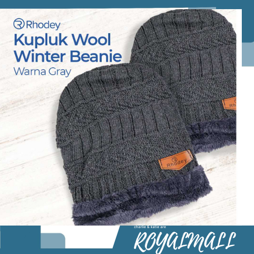 Kupluk Wool Winter Beanie Hat / Topi Kupluk Kepala Rajut Bulu Pria Dewasa Keren Distro Laki Laki Lak