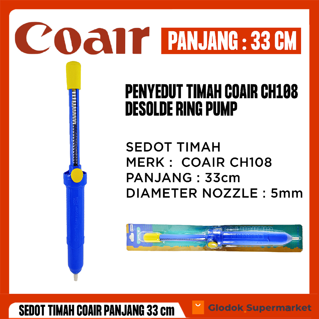 Sedot Timah Panjang 33cm Penyedot Timah Coair CH108 Desoldering Pump