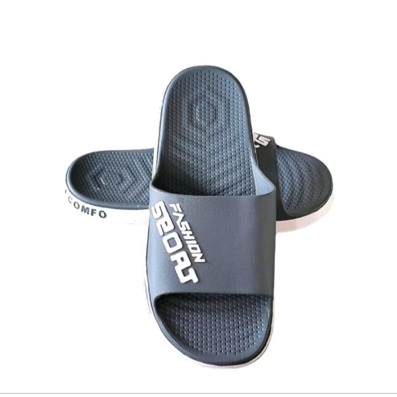 SANDAL SELOP IMPORT PRIA SANDAL KARET KEKINIAN-Abu