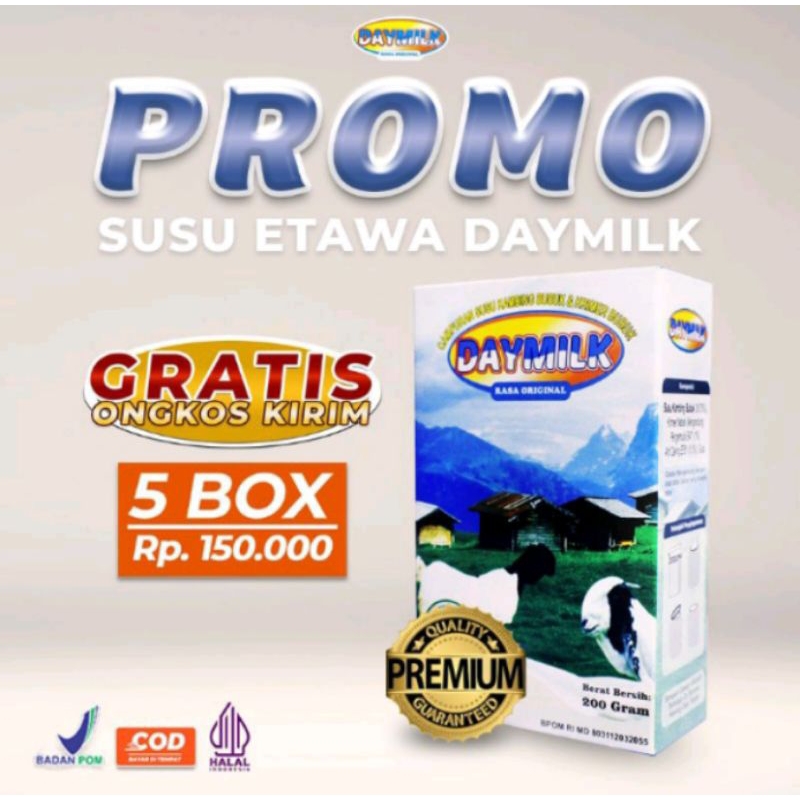 

SUSU DAYMILK 5 BOX - JAMBI - HALAL - SUSU KAMBING ETAWA