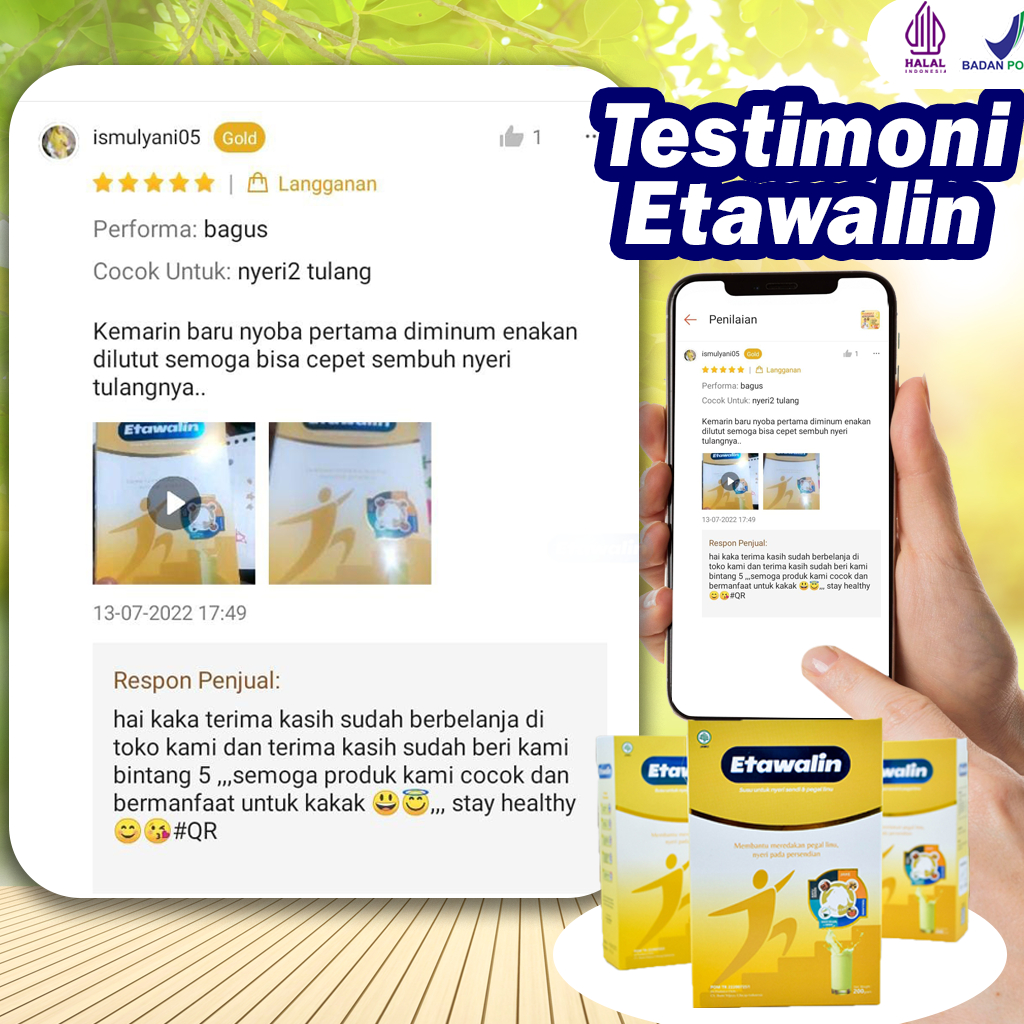 Paket 3 Box Susu Etawalin - Ampuh Atasi Malasah Sendi dan Tulang Pengapuran Tulang Rematik Asam Urat Saraf Kejepit Pegal Linu Tanpa Efek Samping Bahan Herbal Alami
