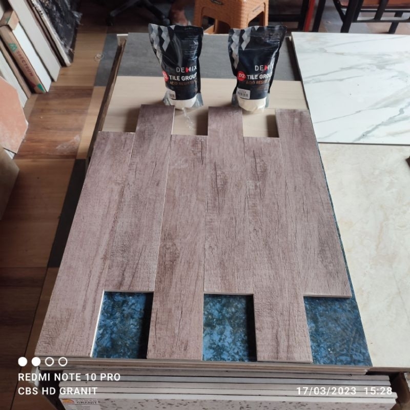 granit lantai uk 15x60 brown oakwod/indogres