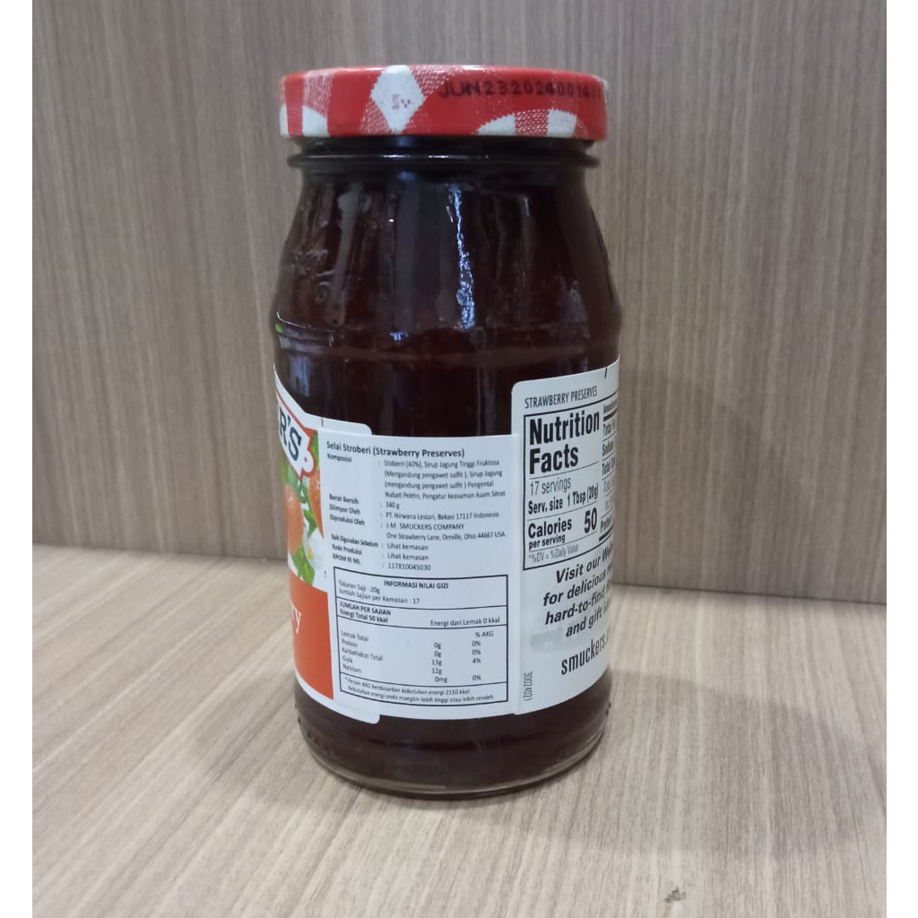 Selai Smuckers Strawberry 340g /selai stroberi Preserves