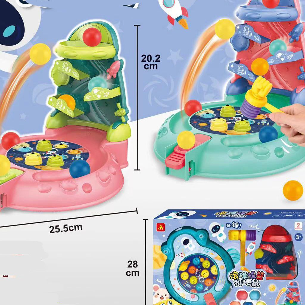 [tma] Mainan Lempar Bola Basket Pukul Tikus Seluncuran / Mainan Anak Sliding Ball / Hit The Ball / 2 in 1 Games