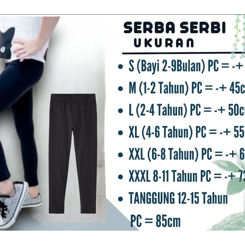 Legging Polos Hitam Wanita / CELANA LEGGING PANJANG WANITA POLOS / Legging Panjang Polos Hitam Premium / Lejing Jersey Spandex usia 1-2-3-4-5-6-7-8-9-10-11-12-13 Tahun