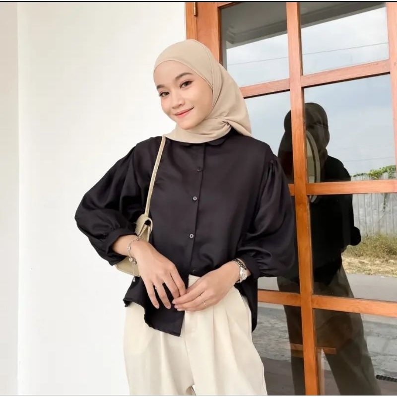 Elze Blouse Kemeja Wanita Bahan Sakila