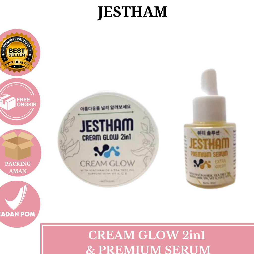 (Ready Stok) PAKET WAJAH KOREA JESTHAM ( CREAM KOREA JESTHAM + SERUM GOLD PREMIUM JESTHAM )