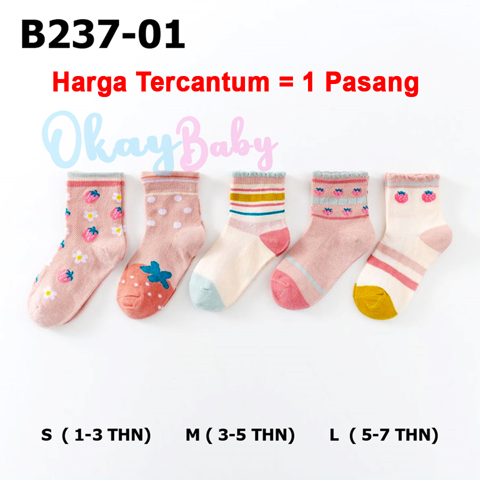 Okaybaby B237 Kaos Kaki Import Anak Perempuan Motif Terbaru Karakte Lucu 1-7 Tahun