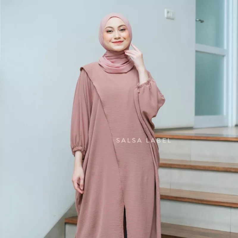 MECCA LONG TUNIK SEMI KAFTAN CRINKLE AIRFLOW - Cirebon Cloth