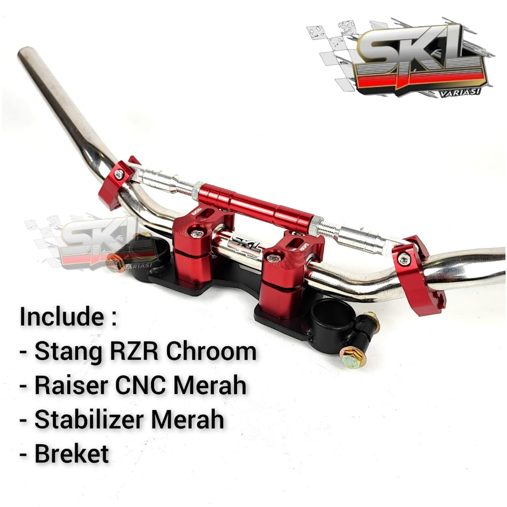 Stang Rzr Sonic dan Satria Fu plus Dudukan Stang Sonic Satria Fu Raiser plus Stabilizer Stang Rzr Satria Fu Sonic Road Race Balap harian touring