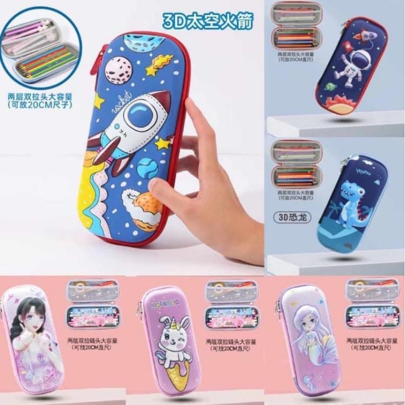 

KOTAK PENSIL IMPORT 1SET + KALKULATOR MOTIF | RESLETING | MOBIL |SNACK KARAKTER//1 PCS