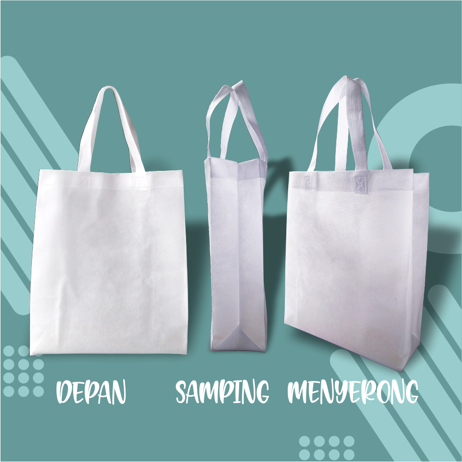 30×40×10 Tas Spunbond Box Sablon / Standing Handle Goodiebag Souvenir