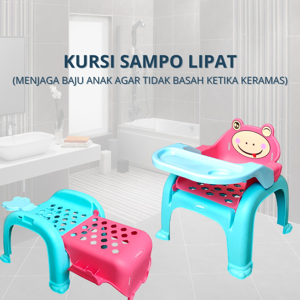 KIDDAILY KURSI MANDI ANAK BABY CHAIR KURSI SAMPO ANAK-ANAK KURSI MAKAN BAYI 3 IN 1 KURSI KURSI MAKAN BAYI MULTIFUNGSI KURSI MAKAN ANAK-ANAK TIGA-DALAM-SATU LIPAT KURSI SAMPO ANAK KURSI MAKAN BAYI 3 IN 1 CHILDREN'S SHAMPOO CHAIR RECLINER BABY DINING CHAIR