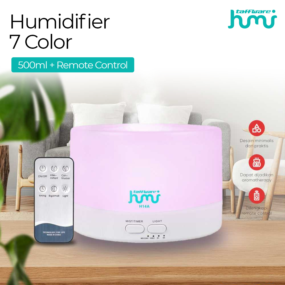 HUMI H14A AROMATHERAPY AIR HUMIDIFIER 7 COLOR 500ML WITH REMOTE CONTROL