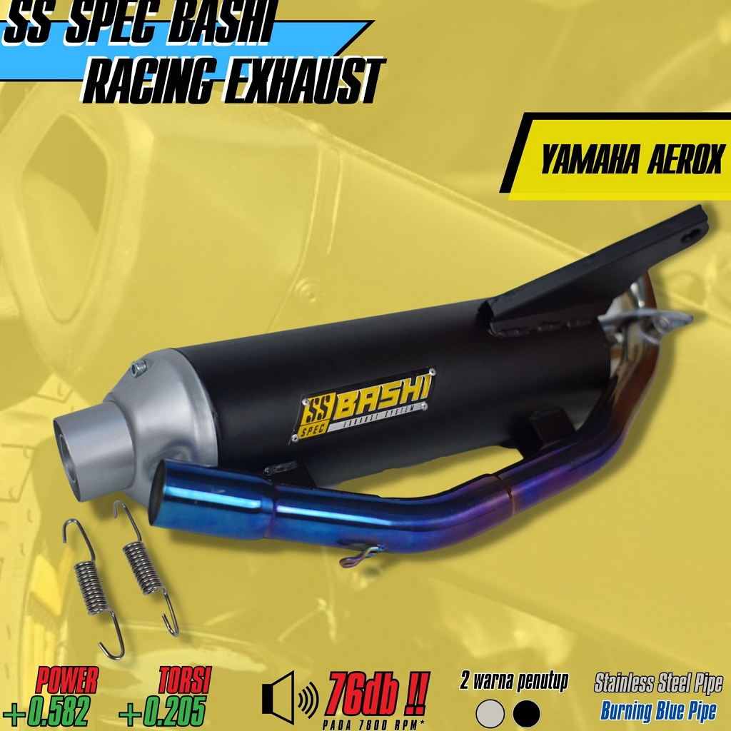 KNALPOT RACING YAMAHA AEROX EXHAUST BASHI SS SPEC STAINLESS STANDAR