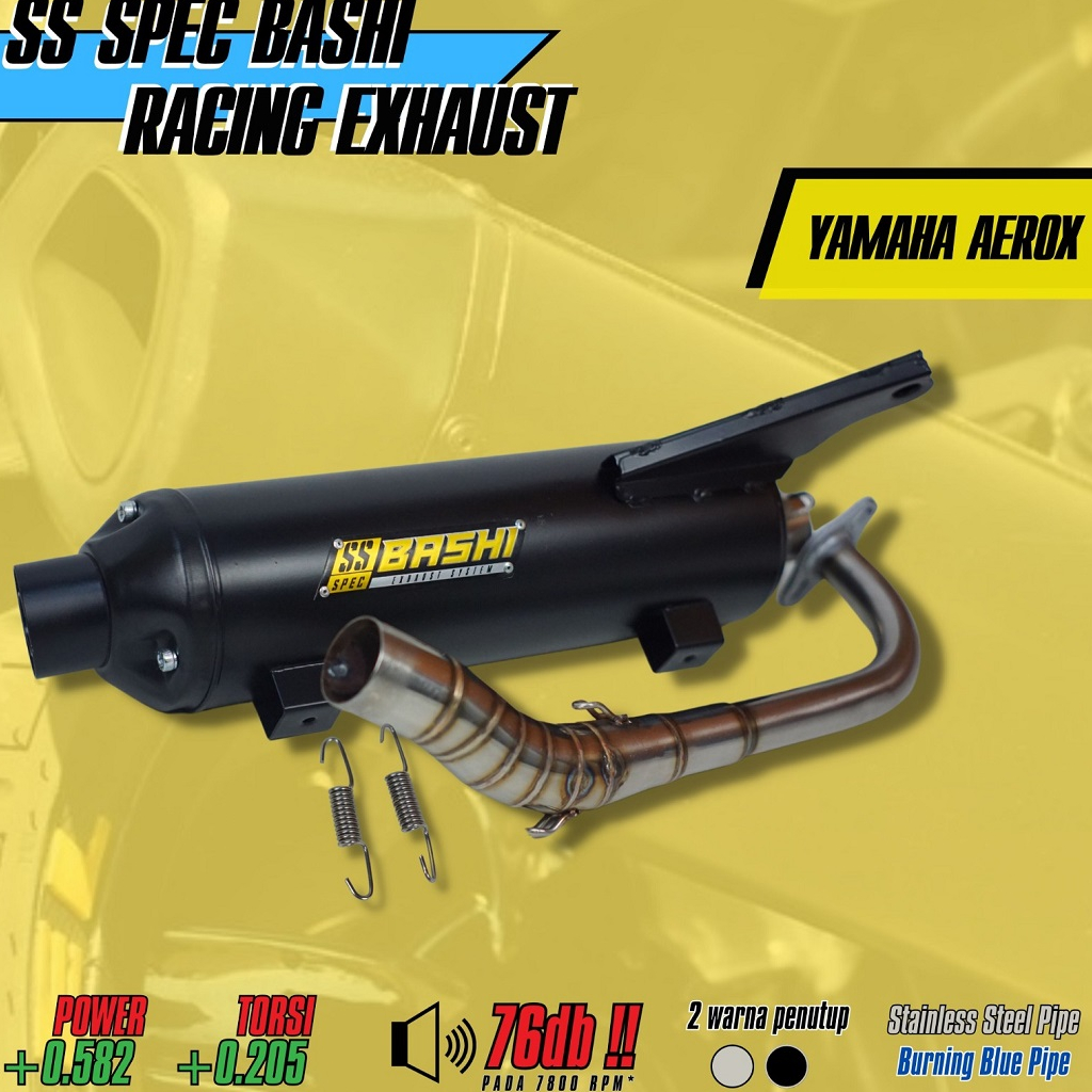 KNALPOT RACING YAMAHA AEROX EXHAUST BASHI SS SPEC STAINLESS STANDAR