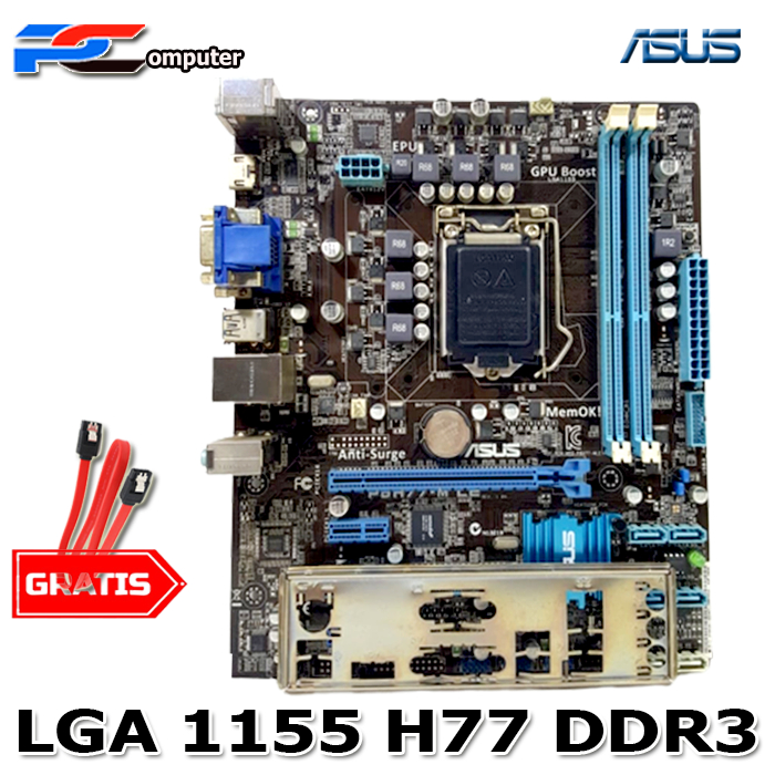 Mainboard intel Soket LGA H77 Vga onboard ECS / Foxconn