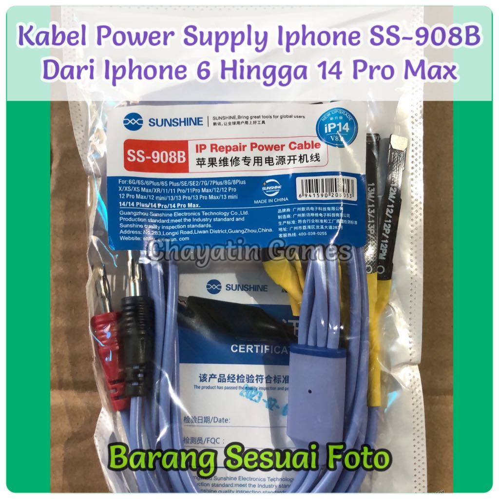 Kabel Power Supply Sunshine SS-908B Untuk HP / Ponsel IP IOS 6G Hingga 14 Pro Max