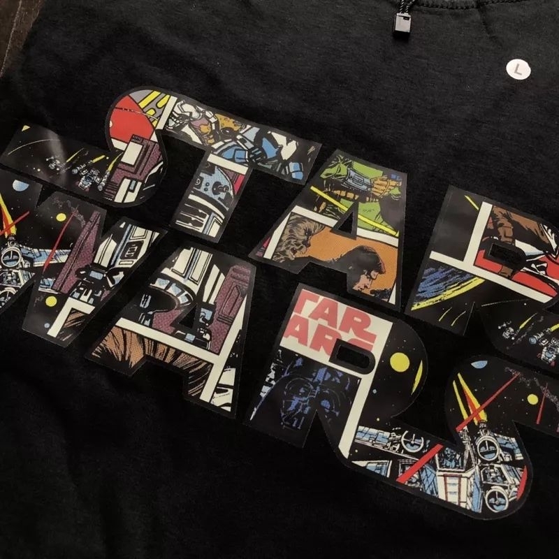 KAOS STARWARS - LOGO BASIC HITAM FULLTAG &amp; LABEL