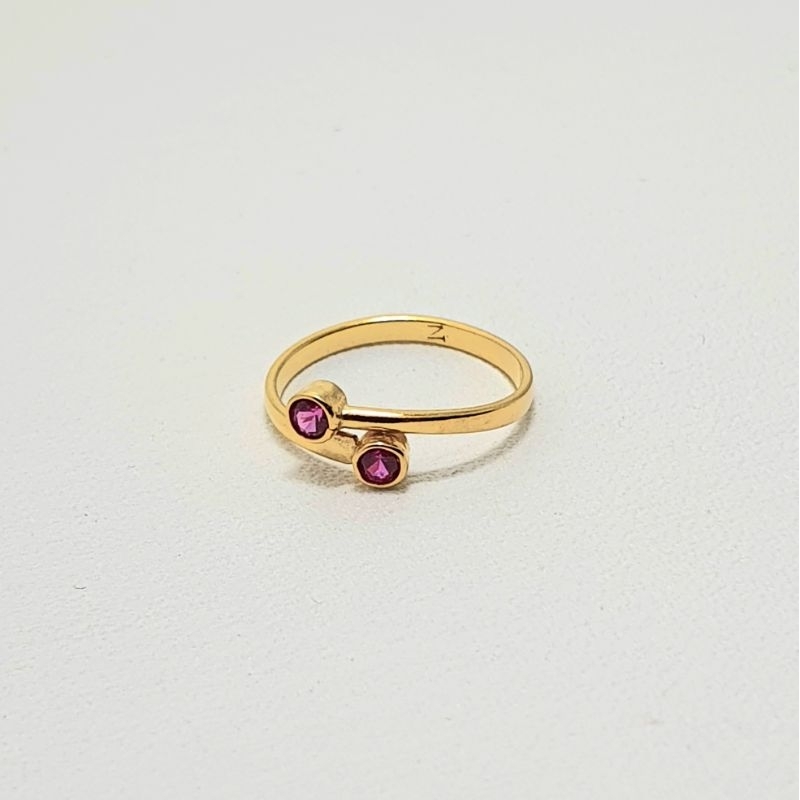 Cincin Bayi Emas Muda Silang Mata Merah 1/2 Gram