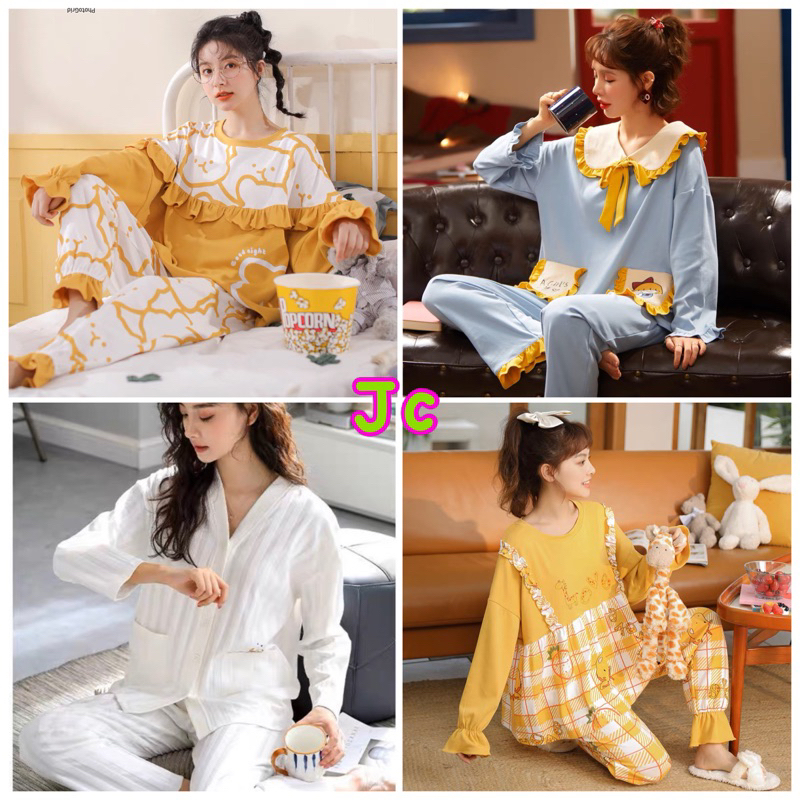 JC- Stelan Oversize Jogger Babydoll PP / piyama Muslimah terbaru / piyama wanita Import Korea murah