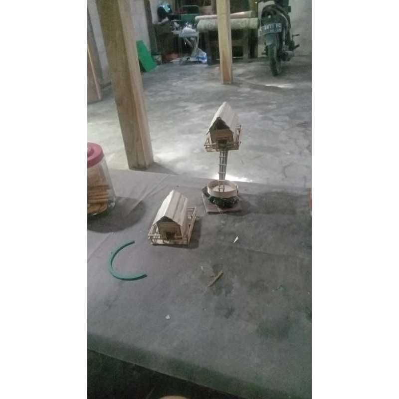 mini atur rumah pohon hiasan aquarium