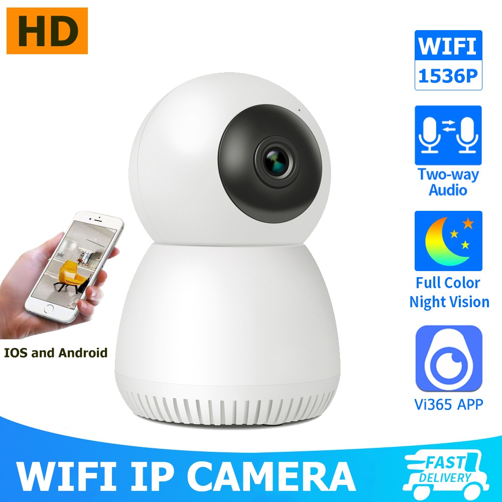 V380 PRO cctv SNOWMAN  mini Smart Indoor IP Camera Full HD 1440P 3MP PTZ Kamera 360° Lihat Kamera Pe