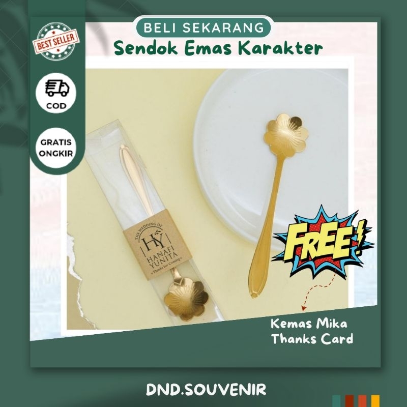 SOUVENIR SENDOK EMAS KARAKTER / SOUVENIR SENDOK KARAKTER LUCU / SOUVENIR PERNIKAHAN UNIK / SOUVENIR 
