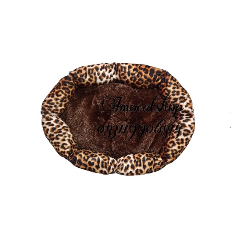 Kasur kucing anjing oval motif &amp; bulat