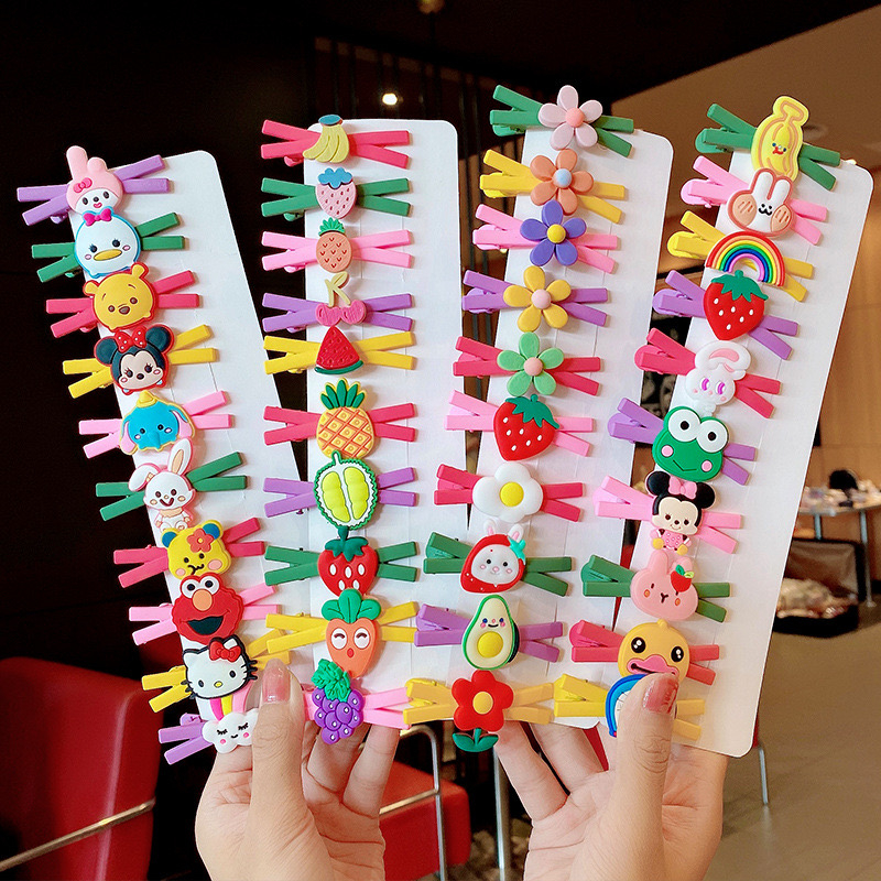 1 SET 5PCS - JEPIT RAMBUT ANAK MODEL SILANG ALA KOREA MOTIF KARAKTER KARTUN / JEPITAN ANAK KOREA / HAIR PIN