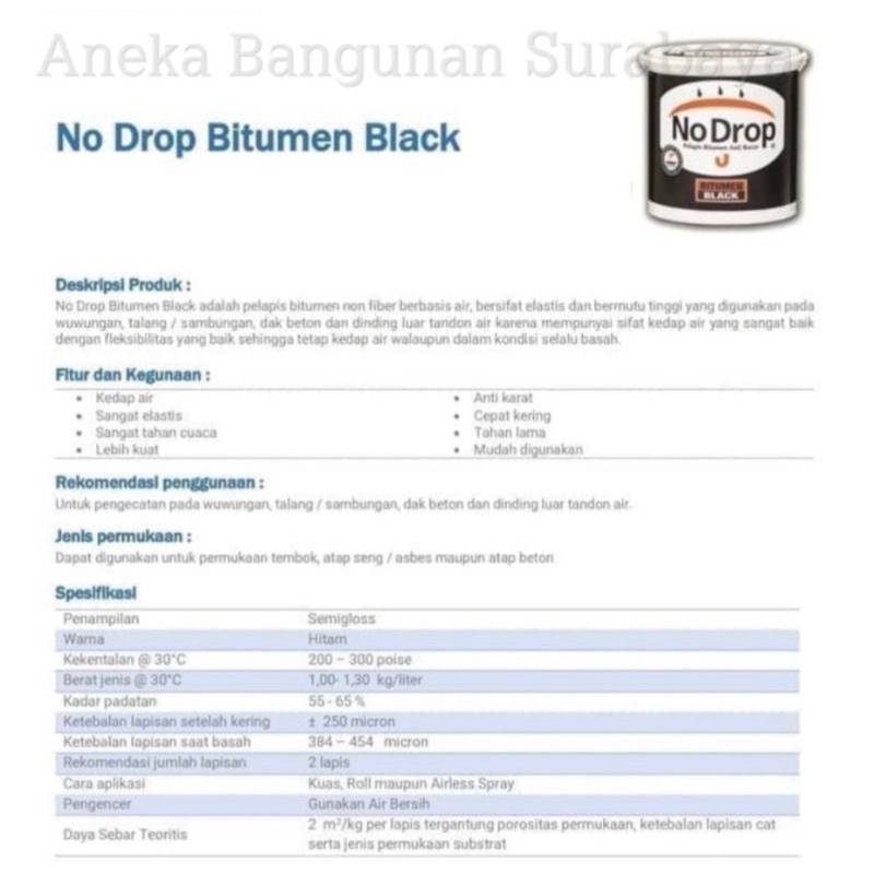 No Drop Bitumen Black 20Kg Pail Pelapis Anti Bocor Bitumen Aspal Hitam