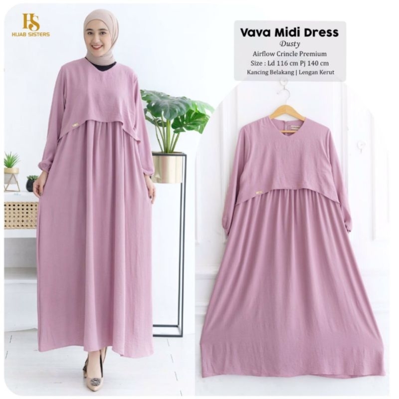 dress wanita vava midi by Hijab sister
