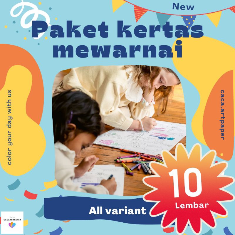 

Paket 10 lembar kertas mewarnai / kertas gambar / worksheet / anak