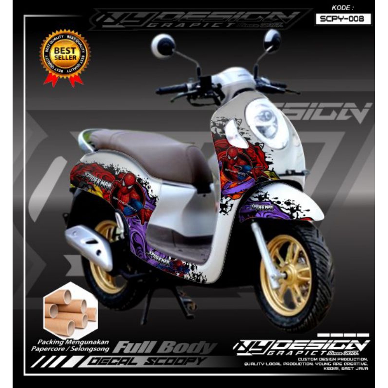 DECAL STICKER SCOOPY NEW FI 2020-2023 SPIDERMAN SIMPLE KEREN