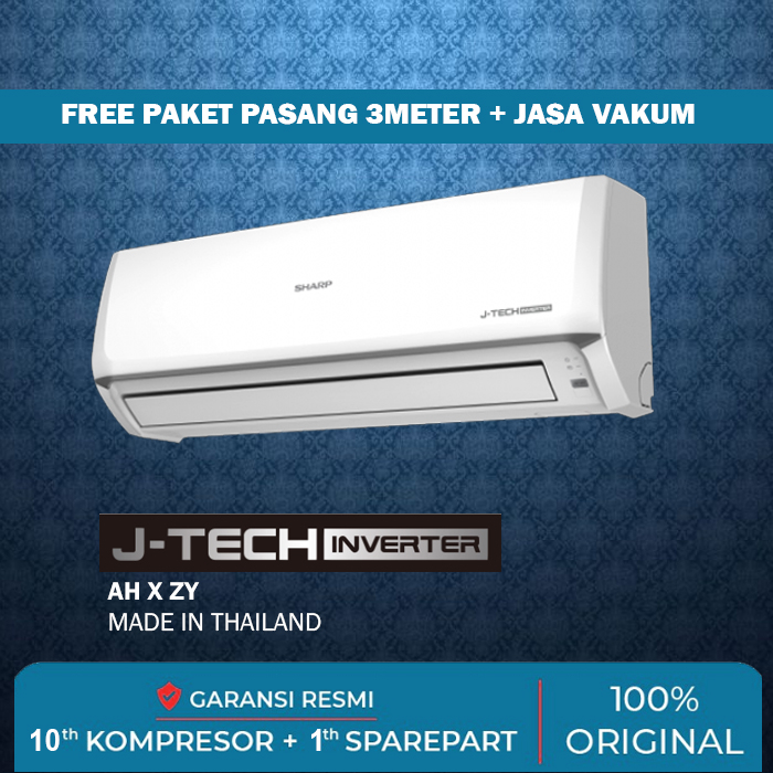 ac sharp inverter 1/2 pk - 1 pk - 1.5 pk - 2 pk FREE paket pasang 3meter dan jasa vakum