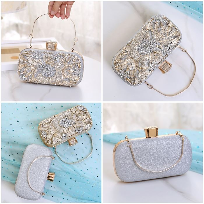 BJ2003 - SILVER/GOLD/BLACK TAS PESTA CLUTCH FASHION MODIS DOMPET IMPORT TAS WANITA FASHION IMPORT MODIS ELEGAN TERMURAH TERLARIS TERBARU BAGSTORE JAKARTA TAS BATAM  JT003