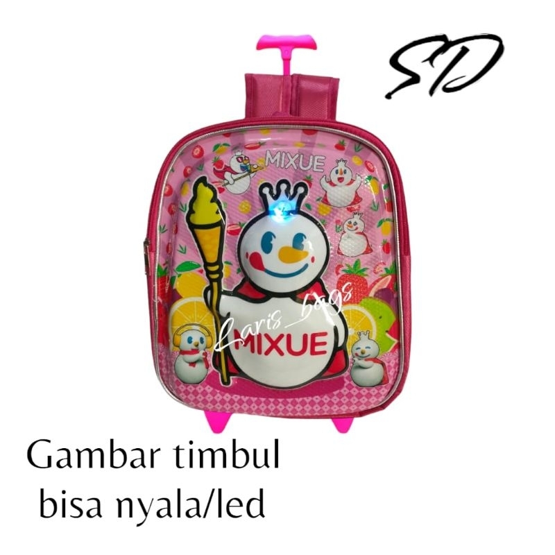 Tas sekolah anak perempuan/Tas troli BTS LED SD/Tas dorong anak/Tas bahu anak/Tas anak/ransel anak/Tas troli BTS SD led