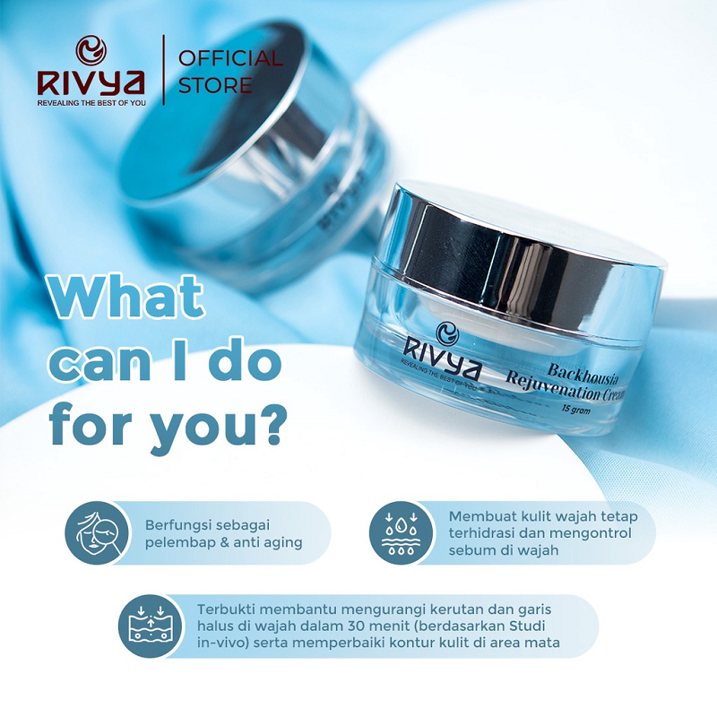 [Vegan Skincare] RIVYA Magic Cream | Rivya Backhousia Rejuvenation Cream 15gr | Krim Anti Kerut