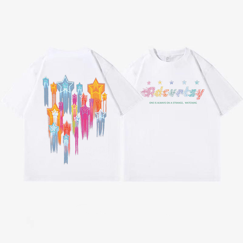 100% Katun Graphic Tee Baju Wanita Letter Atasan Wanita Oversize Kaos Putih T-shirt Couple Korean Style