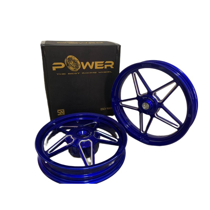 Velg Power King Street X1R Vario 125 / 150 Aluminium CNC Model Bintang blue uk 215/250