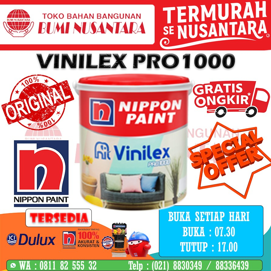 Vinilex Pro 1000 25kg PUTIH Cat Tembok Vinilex Pro 25kg PUTIH