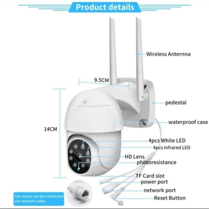 IP CAMERA V380 OUTDOOR 8MP WIFI WIRELESS FULL HD 1080P CAMERA CCTV