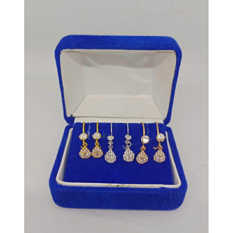 anting kait tears mp/perak asli silver 925 lapis emas/perhiasan fashion terbaru