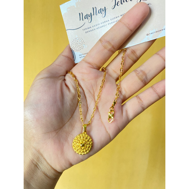 Rantai kalung cabe 2 suku + Lionti warna 24k