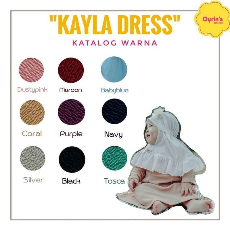 KAYLA DRESS OYRINS | SETELAN HIJAB ANAK BALITA MUSLIMAH CEWEK