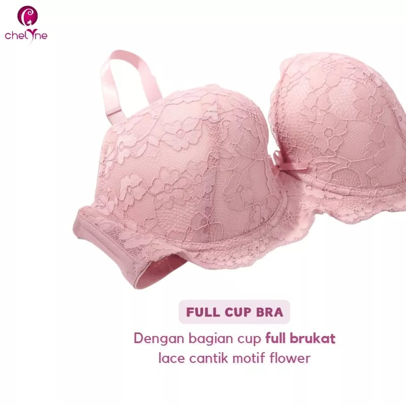 BH Chelyne Wanita V5501 Super Jumbo - Full Cup Bra Full Brukat Dengan Kawat Penyanggah - Big Size Daily Bra 40/48