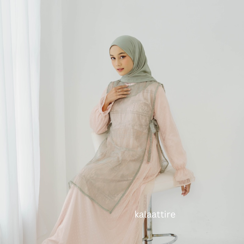Jaeda Series Dress Pesta Outer Vest Brokat