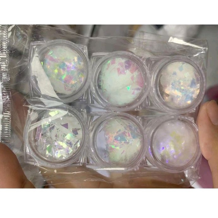 Hiasan Nail Arts Kertas Foil Candy/Sequin Accessories isi 6